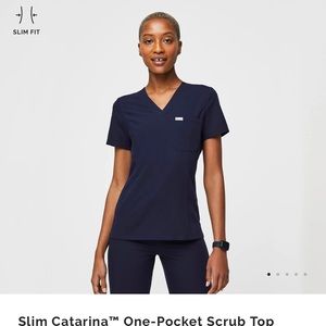 Navy Figs Scrubs Set - Top and Bottom Medium Tall